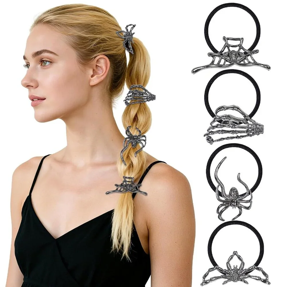 4PCS Halloween Hair Ties